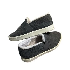 VINCE Blair Shearling Lined & Trim Slip-On Sneakers Heather Gray US 8